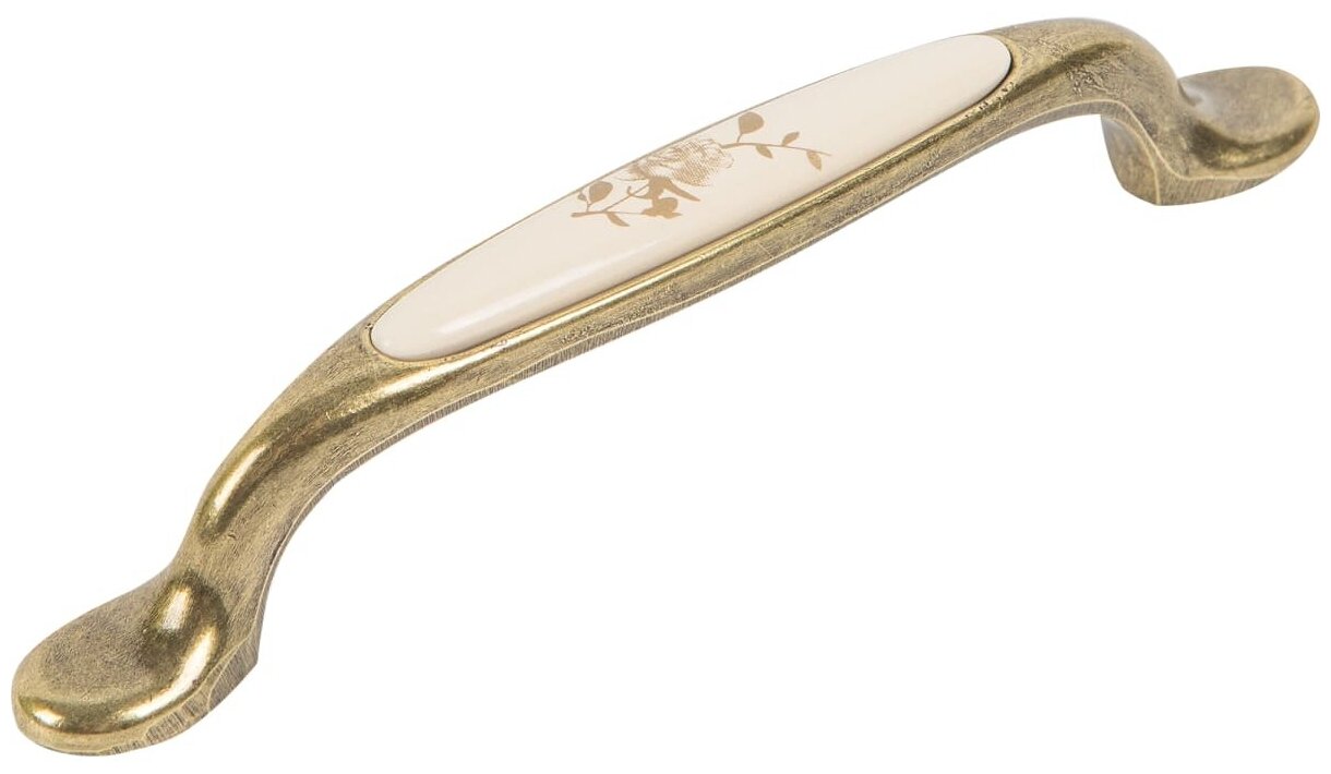 Ручка-скоба KERRON с фарфором, 96 мм, атласная бронза SF19-18-96 MAB - фотография № 1