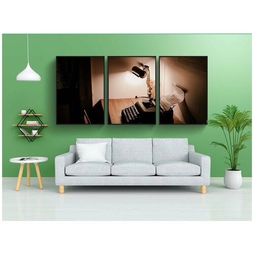 фото Набор модулных постеров для интерьера "темный, комната, офис" 60x90 см. в тубусе, без рамки lotsprints