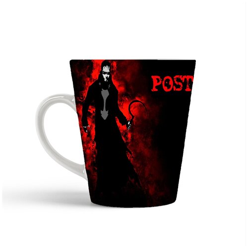 фото Кружка-латте coolpodarok постал postal (мужчина с серпом на черном фоне)