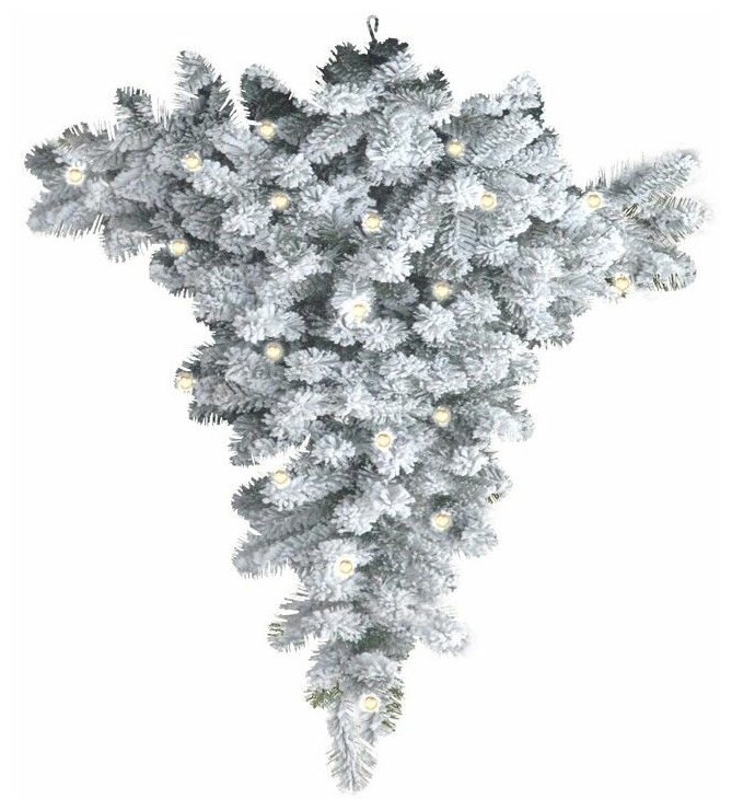 A Perfect Christmas Потолочная елка с гирляндой Ньюарк заснеженная 100 см, 50 теплых белых LED ламп, на батарейках, ПВХ 31NEWFL100LB