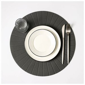 Фото Салфетка сервировочная на стол «Ра», d=36 см, цвет серый