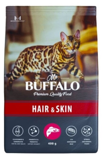 Корм для кошек Mr.Buffalo(Буффало) 0,4кг красив.кожа, здоров.шерсть, лосось 1/25 - 1 ед. товара