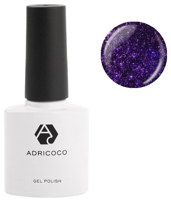 Цветной гель-лак ADRICOCO №016 мерцающий фиолетовый (8 мл.)