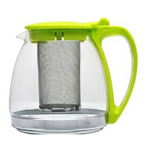 фото Заварочный чайник 1000мл (зеленый) пласт.кор.стекло метал.фильтр 80103 глория