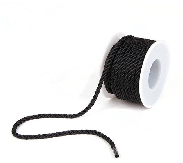 Шнур декоративный плетёный чёрный 3мм*9м