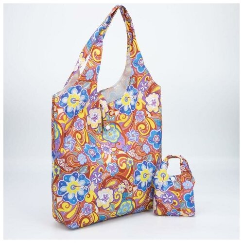 фото Сумка хозяйственная складная, отдел на кнопке, цвет разноцветный нет бренда