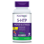 Здоровье мозга и психики Natrol 5-HTP 100 mg Fast Dissolve (30 капсул) Клубника - изображение