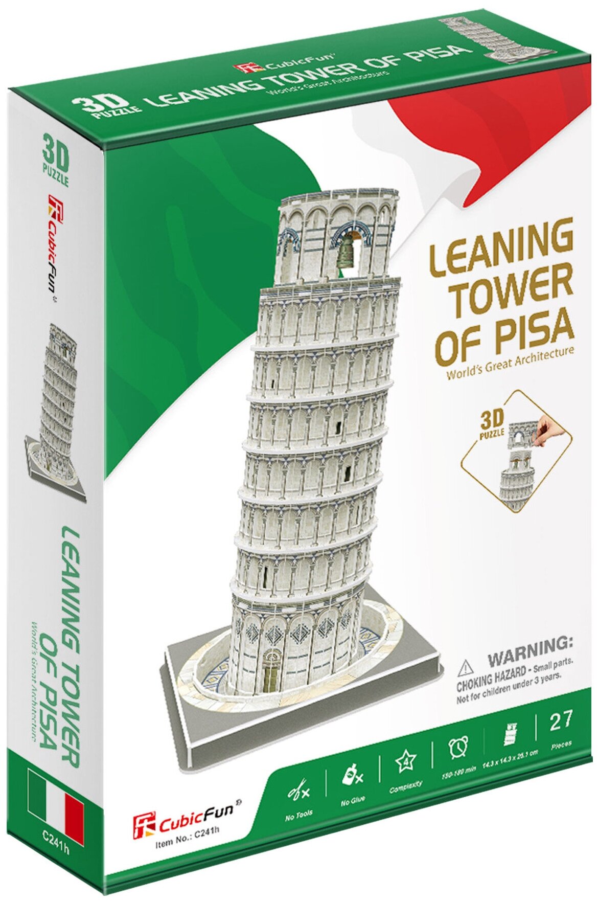 3D Пазл CubicFun Пизанская Башня, 27 шт. (C241h) - фото №3