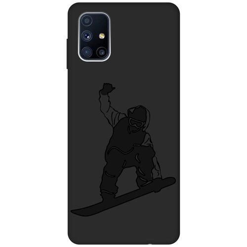 Матовый чехол Snowboarding для Samsung Galaxy M51 / Самсунг М51 с эффектом блика черный матовый чехол snowboarding для samsung galaxy note 3 самсунг ноут 3 с эффектом блика черный