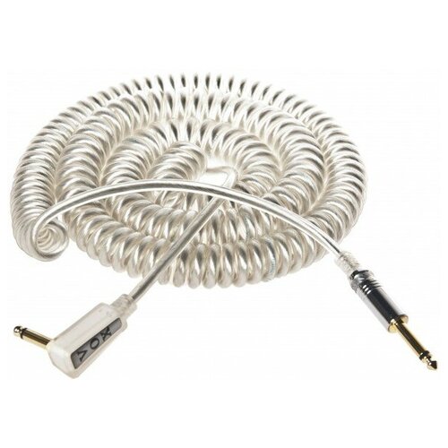 Кабель гитарный витой VOX Vintage Coiled Cable VCC-90SL (прямой-угловой), серебристый