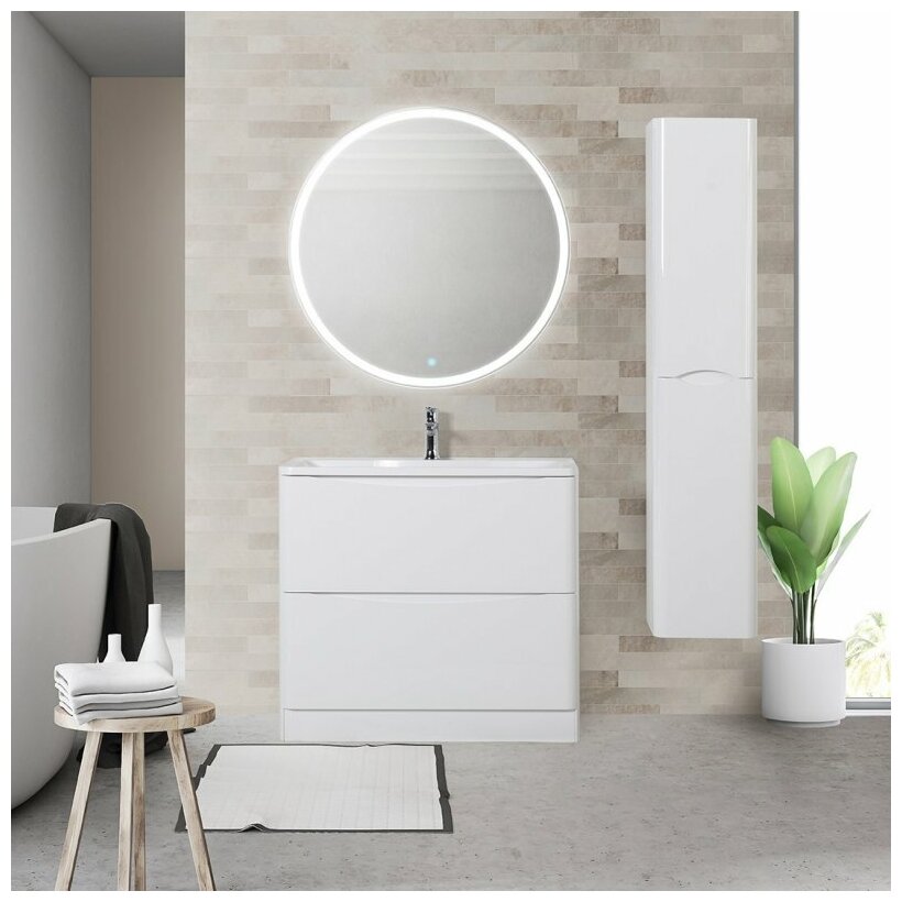 BelBagno ACQUA База под раковину напольная с двумя выкатными ящиками, Bianco Lucido, 900x450x850, ACQUA-900-2C-PIA-BL