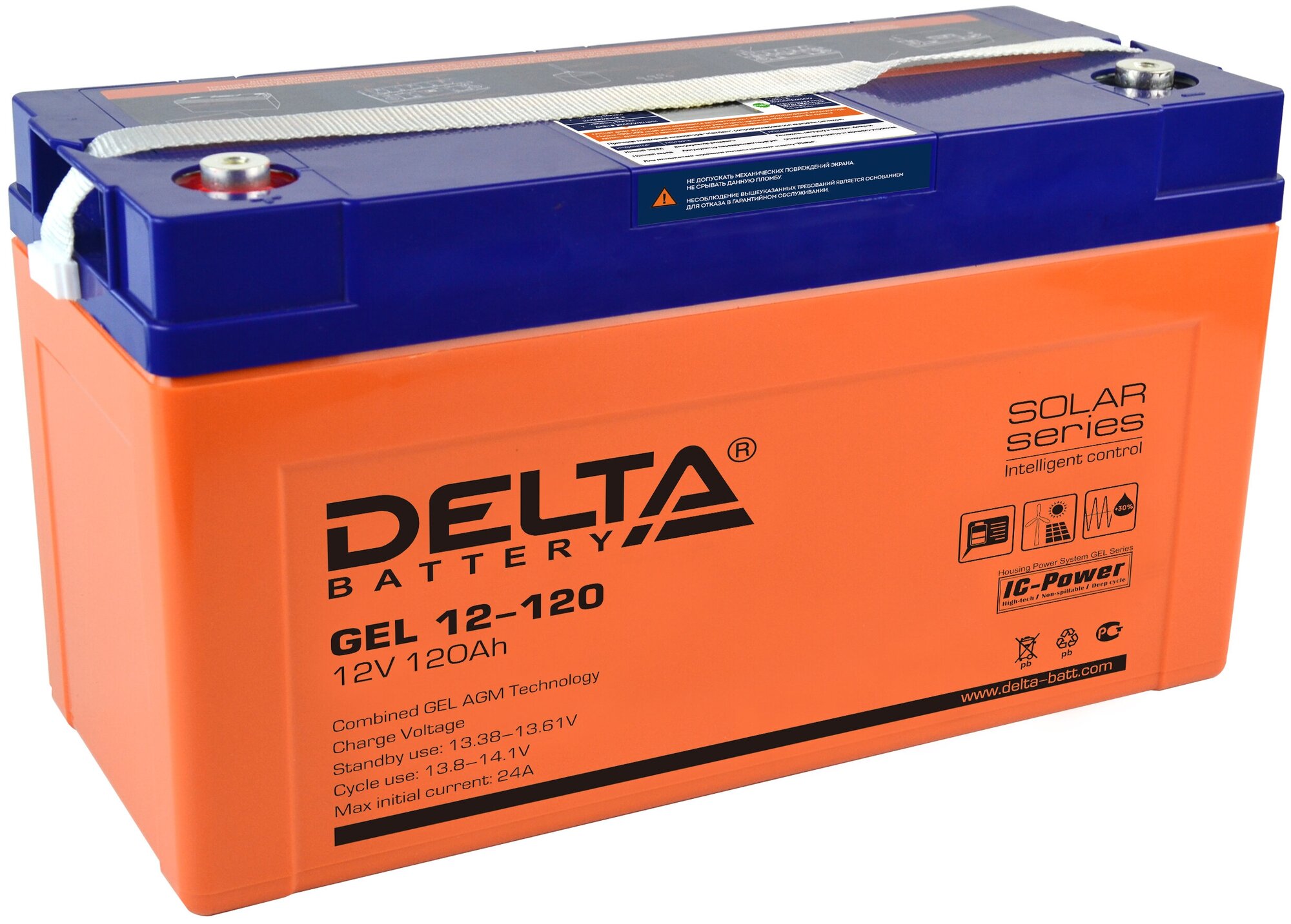 Аккумулятор Ибп 12В 120 А. ч. Delta (Gel 12-120) (406Х172х228) (Gel) DELTA battery арт. GEL12120