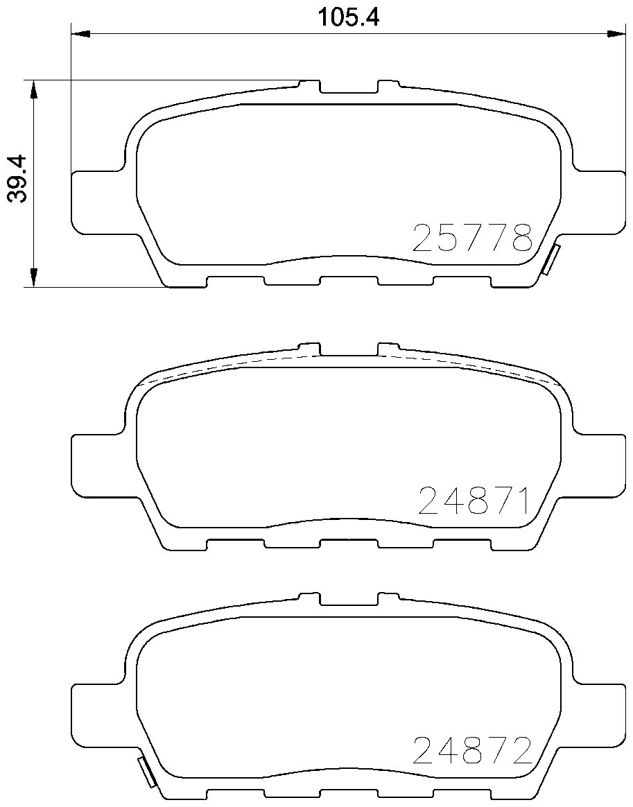 Дисковые тормозные колодки задние NISSHINBO PF2565 / NP2041 (1 шт.)