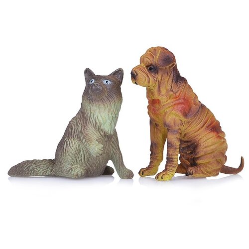 Фигурки Yako Мир вокруг нас: Дикие животные M7593-16, 2 шт. набор фигурок yako toys кошка с собакой серия мир вокруг нас пвх 16 5 14 5 см н93734