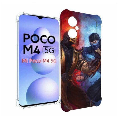 Чехол MyPads Mortal Kombat art для Xiaomi Poco M4 5G задняя-панель-накладка-бампер