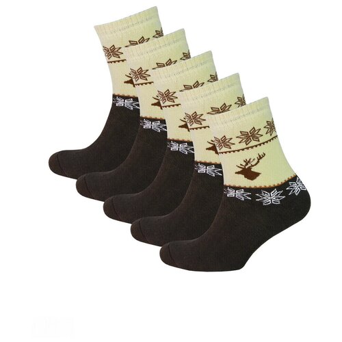 фото Носки status, 140 den, 5 пар, размер 23-25, коричневый, бежевый