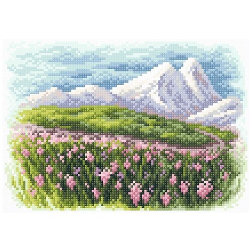 Алмазная мозаика Весна в предгорье, 27x19 см