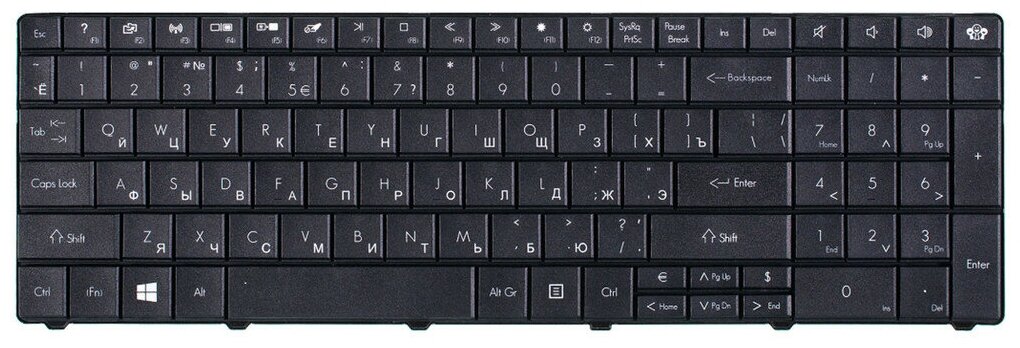 Клавиатура черная для Packard Bell EasyNote TE11BZ TM82 TE11HC q5wtc ENTE69BM TE69KB (MS2384) TE69CX Z5WT1 Acer Aspire E1-531 q5wph