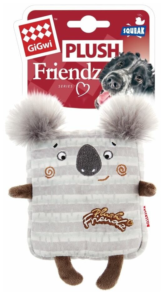 Игрушка для собак GIGWI Plush Friendz Коала с пищалкой (12 см)