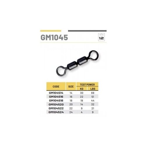 Вертлюги двойные COLMIC SWIVELS DOUBLE H.S №24 4кг 12шт