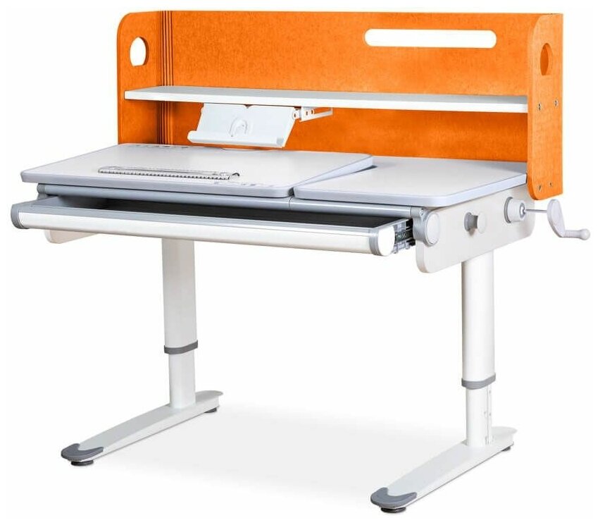 Детский стол Mealux Denver Оранжевый + магнитная линейка-барьер + подставка для книг