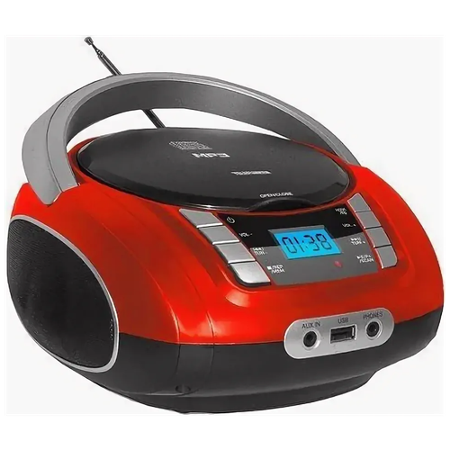 Магнитола с проигрывателем CD/MP3/USB TF-3448 красный