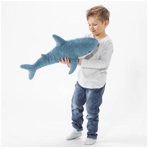 Мягкая игрушка WellyWell Акула, 60 см, синий