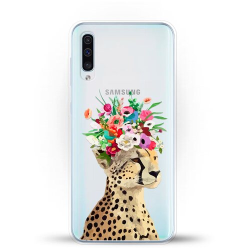 Силиконовый чехол Леопард на Samsung Galaxy A50 силиконовый чехол на samsung galaxy a50 самсунг галакси а50 пыльно розовые пионы