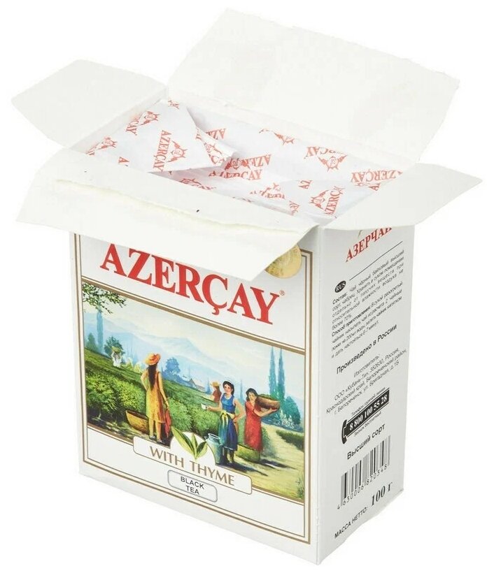 Azercay Чай черный С чабрецом, листовой, 100 г, 3 уп