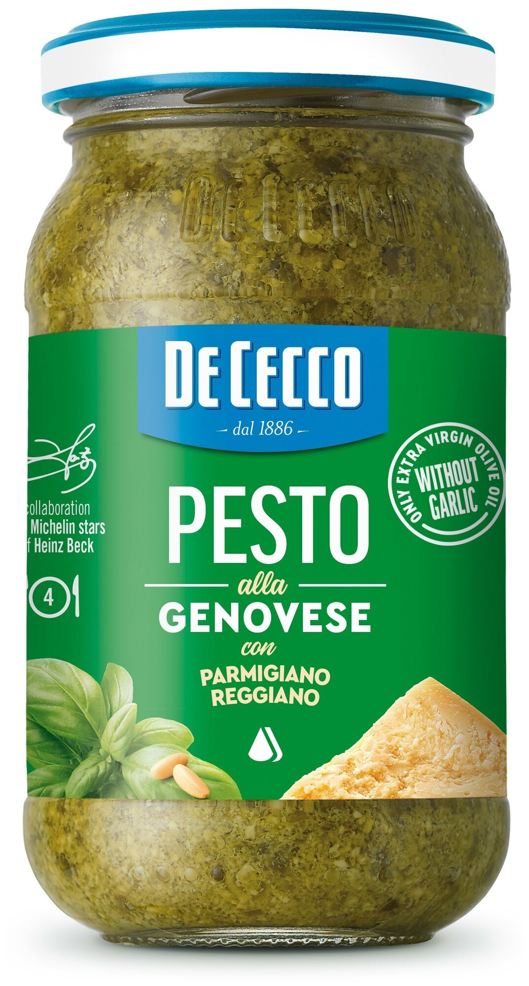 Соус De Cecco Pesto Alla Genovese Песто с базиликом кедровыми орехами и оливковым маслом 190 г