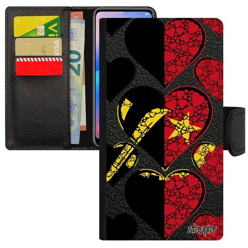 фото Защитный чехол-книжка на смартфон // iphone xs // "флаг анголы с сердцем" любовь патриот, utaupia, цветной