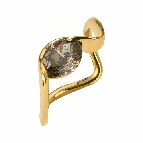 фото Кольцо constantine filatov кольцо с коньячным бриллиантом, желтое золото, 585 проба, бриллиант, размер 18, желтый, коричневый