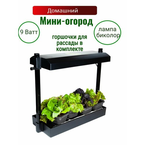 Домашний мини-огород с фитолампой аэросад hobbyfarm mini домашний умный смарт сад 3 ячейки с фитолампой dq6200 la