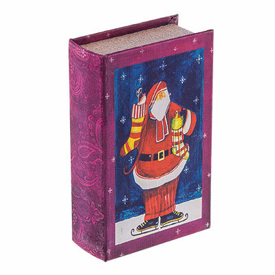 Шкатулка-книга 17 х 11 х 5 см №015 "Санта на коньках", 1 шт. в заказе