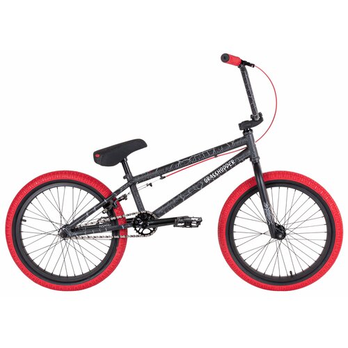 Велосипед BMX TECH TEAM GRASSHOPPER 20' 2022 черно-красный NN002566 NN002566 велосипед bmx tech team grasshopper 20 2022 черный
