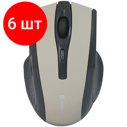 Комплект 6 шт Мышь беспроводная Defender Accura MM-665 серый 5btnRoll 369800₽