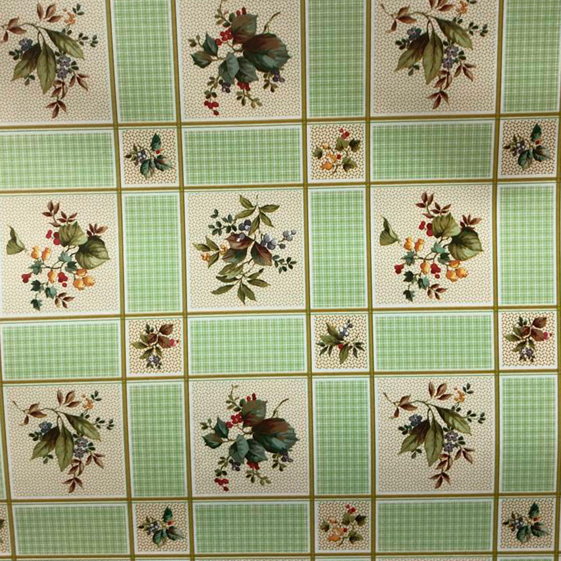 Клеенка на стол Декорама "Букеты зеленая" 140 х 250 см, ПВХ на нетканой основе