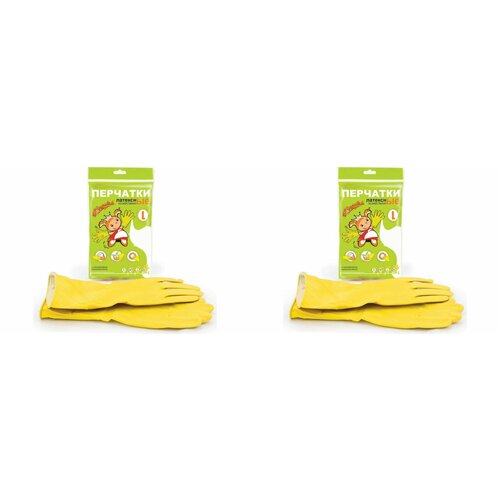 Золушка Хозяйственные латексные перчатки желтые L 2 уп 538₽