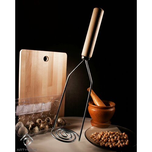 Толкушка Спираль 27 см ручка из дерева 273₽