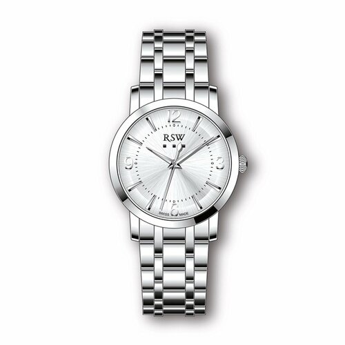 Наручные часы RSW, белый, серебряный новинка 2021 женские кварцевые часы с японским механизмом легко читаемые арабские цифры простой циферблат ремешок из искусственной кожи л