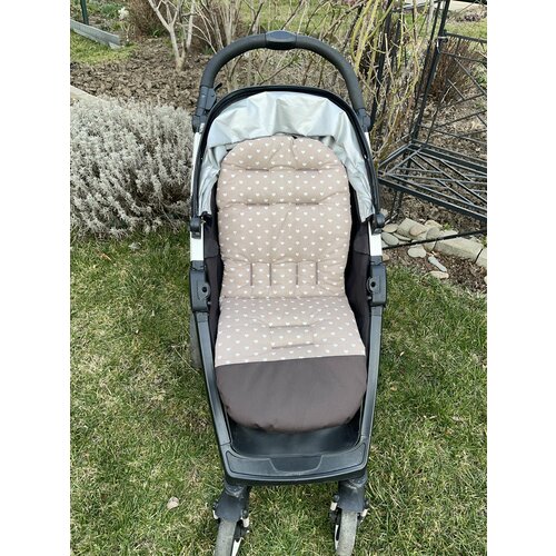 Матрасик в коляску прогулочную двусторонний весенний летний с креплением на колску