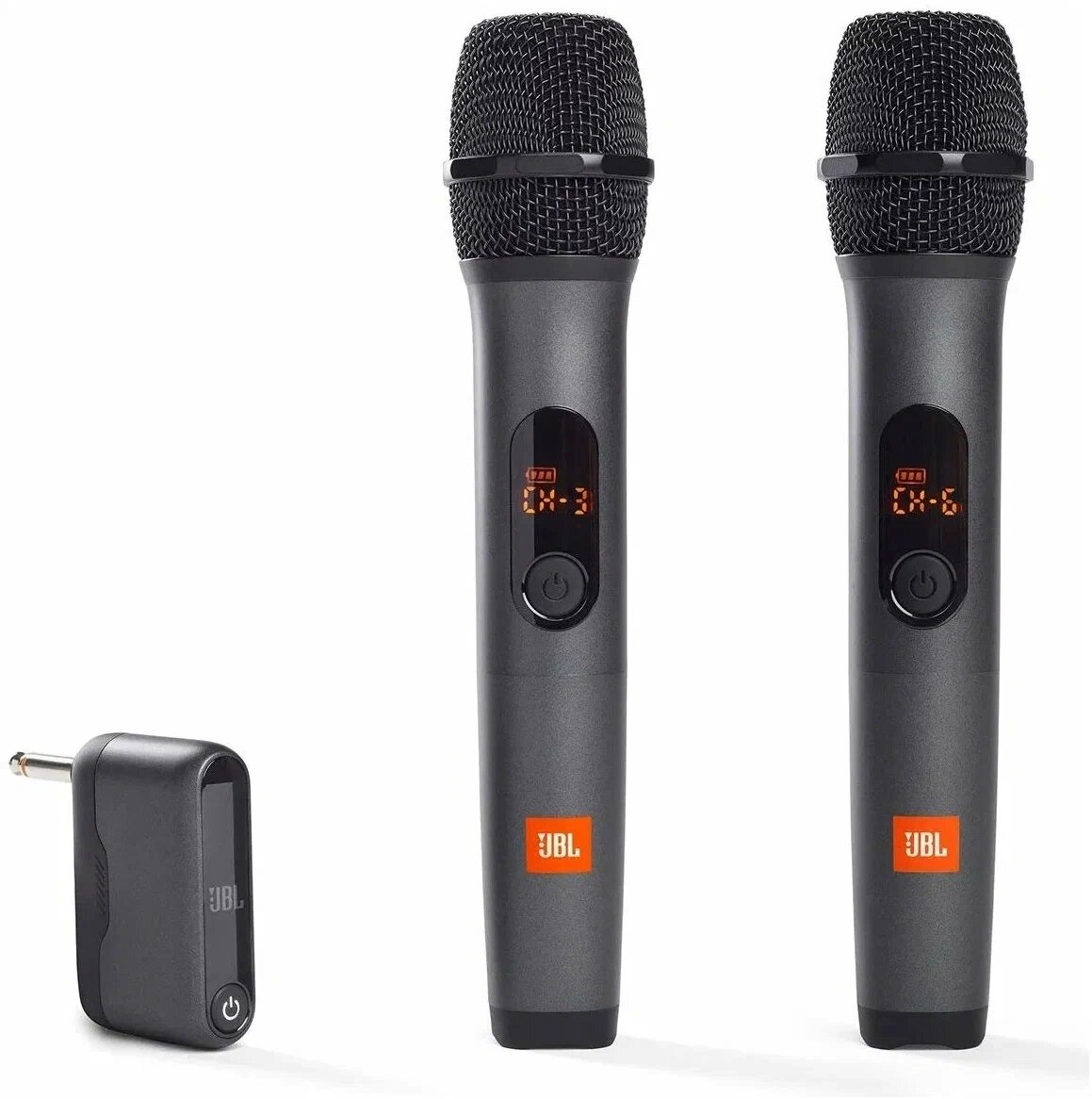 Микрофон проводной JBL Wireless Microphone Set, разъем: jack 6.3 mm, черный, 2 шт