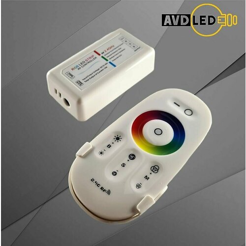 Контроллер для светодиодной RGB ленты AVD-LED 18А белый светодиодная лента rgb cct 12 в 5 м rgbcct wifi smart gledopto zigbee pro контроллер водонепроницаемая smd 5050 светодиодная лента для украшения комнаты