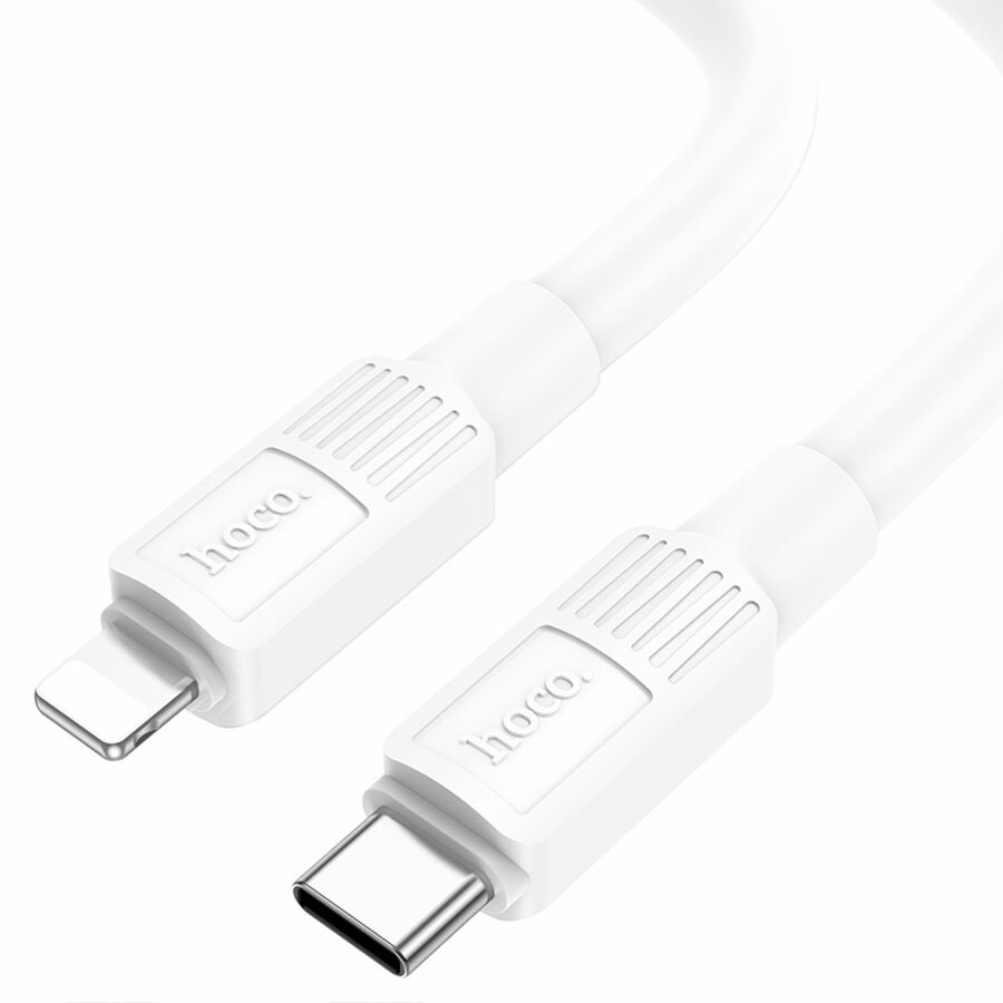 Кабель для айфон USB-C HOCO X84 Solid Type-C - Lightning, 2.4А, 20W, 1 м, белый — фото 1