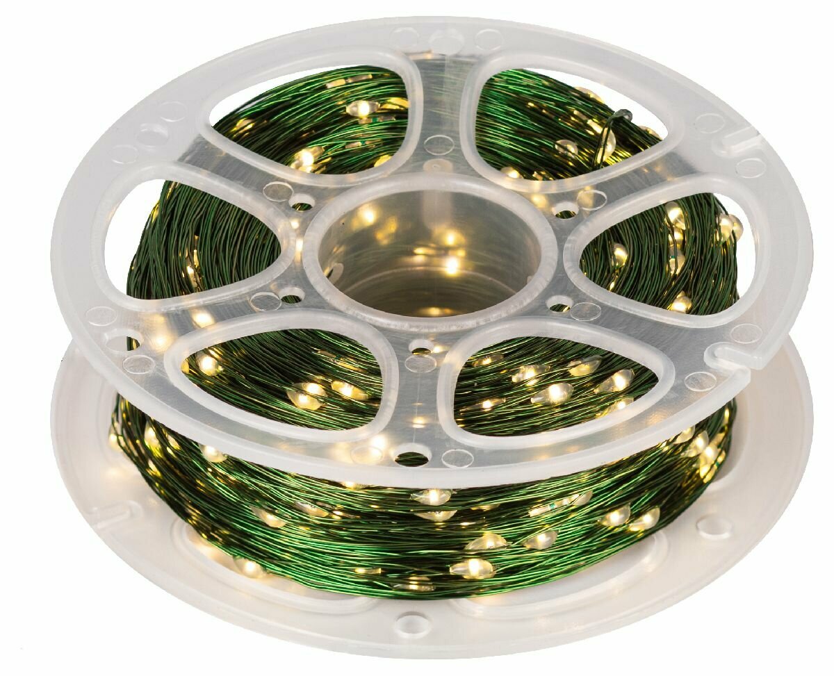 100м. Новогодняя гирлянда нить теплый свет Эра ENIN-1000G 1000LED IP44 220В (Б0060427) - фото №5
