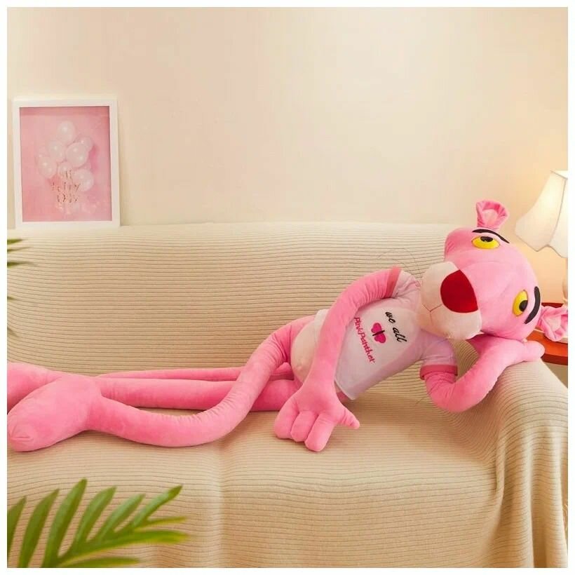 фото Мягкая игрушка Черная пантера 60 см - Антистресс - Игрушка-подушка для малышей. Герои мультфильмов