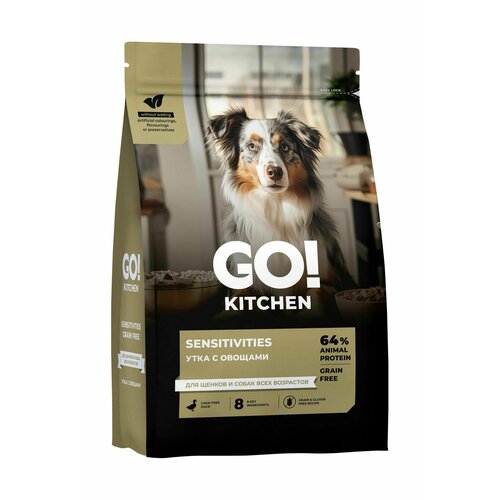 Go! Kitchen Sensitivities Grain Free - Беззерновой сухой корм для щенков и собак, с уткой, для чувствительного пищеварения (9.98 кг)