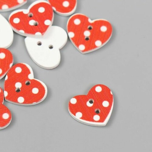 Набор пуговиц декоративных дерево Сердечки набор 12 шт 17х17 см 494₽
