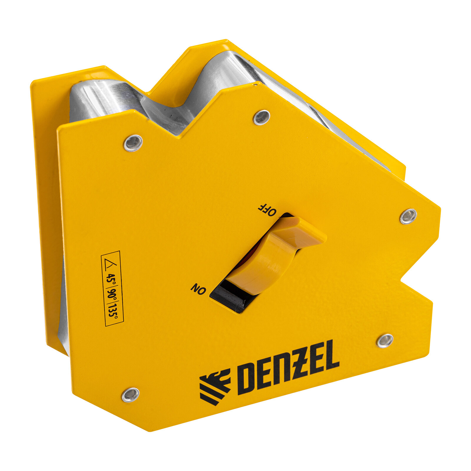 Фиксатор магнитный отключаемый для сварочных работ усилие 55 LB Denzel 45х90х135 град. 97564