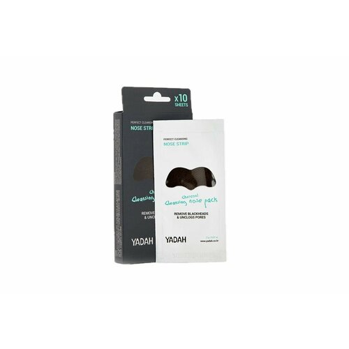 угольные очищающие патчи для носа yadah charcoal cleansing nose pack 10 шт YADAH Угольные очищающие патчи для носа Charcoal Cleansing Nose Pack